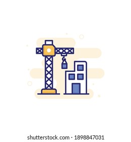 Konstruktionsvektor gefüllte Umrisssymbole Stil-Illustration. EPS10-Datei 