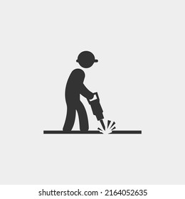 Signo de ilustración de icono del vector de construcción