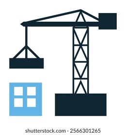 Construction Vector Icon, for Infrastructure Development, Urban Projects, Real Estate, Architecture, and Engineering Design Concepts