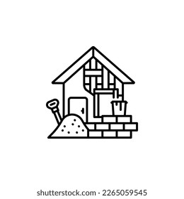 construction vector icon. real estate icon outline style. perfect use for logo, presentation, website, and more. simple modern icon design line style