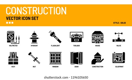 Construction vector icon set.