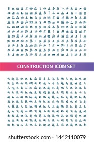 Construction vector icon set design