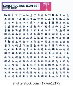Construction vector icon set design