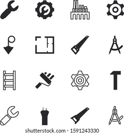 construction vector icon set such as: storage, manufacturing, wall, smoke, door, terminal, hanging, living, elements, measure, support, tourism, gardening, balance, trip, professional, petrochemical