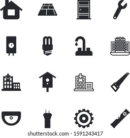 construction vector icon set such as: your, illumination, horizontal, electricity, gear, climate, garden, light, habitat, frame, nest, sky, mobile, hotel, screwdriver, environment, engineering