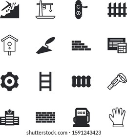 construction vector icon set such as: vernier, shadow, habitat, heat, doorway, tools, door, pump, diesel, tower, rule, plastering, radiator, pick, health, ambulance, aid, technical, staircase