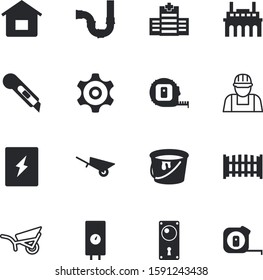 construction vector icon set such as: faucet, doorway, art, healthcare, ambulance, empty, hot, machine, keyhole, cover, transmission, blade, circuit, wood, plumbing, cog, marketing, door, cogwheel