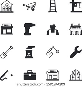 construction vector icon set such as: shadow, isometric, avatar, setup, season, portable, folding, horizontal, man, household, mechanical, workers, helmet, load, summer, car, wheelbarrow, install