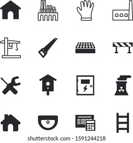 construction vector icon set such as: glove, shape, number, device, breakers, nuclear, image, balance, rectangle, barrier, bricklayer, calculation, up, carpentry, innovation, financial, accountant