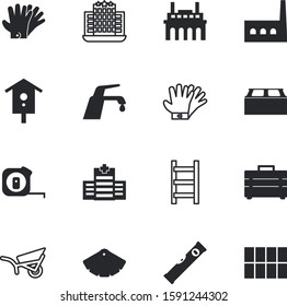 construction vector icon set such as: animal, tap, support, roulette, spectrum, ladder, residential, roof, small, valve, bird, trowel, device, banner, townhouse, rectangle, toolkit, real, scheme