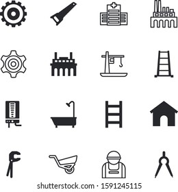 construction vector icon set such as: load, professional, droplet, stylish, tank, person, designer, healthy, shape, heater, spanner, ground, apartment, options, estate, agriculture, drafting, outdoor