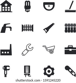 construction vector icon set such as: central, structure, carpenter, load, beauty, creative, machine, railing, connection, electricity, summer, saw, triangle, install, digital, penknife, universal