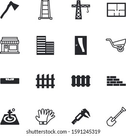construction vector icon set such as: finger, doorway, growth, heavy, architectural, logo, glove, indoors, hatchet, axe, rice, horizontal, enter, overhead, decorative, barrier, way, accessory, front