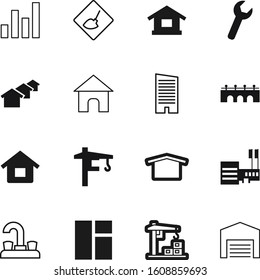 construction vector icon set such as: creative, cable, market, under, windows, mall, stop, tool, hangar, skyscraper, statistic, hook, lifting, plug, fix, problem, billboard, wrench, company, golden