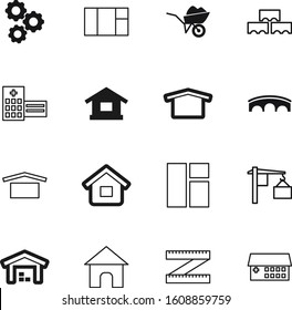 construction vector icon set such as: industry, travel, mortgage, creative, gardening, outdoor, graphic, brick, crane, tower, transportation, seasonal, storage, ruler, circle, site, engine
