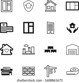 construction vector icon set such as: hospital, build, security, lift, blue, machine, meter, measurement, loss, medical, material, supermarket, technology, tailor, tape, cube, cement, farm, length