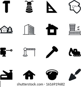 construction vector icon set such as: air, company, machinery, security, striped, wooden, bus, aviation, service, meter, geometric, road, vintage, glass, urban, respirator, stop, engineering, ruler