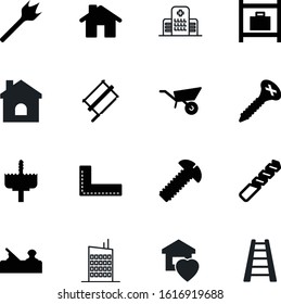 construction vector icon set such as: property, hospitalization, button, health, modern, human, perfect, heart, woodwork, line, care, airport, medical, cart, cut, wheelbarrow, cross, healthcare