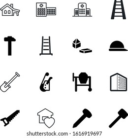 construction vector icon set such as: danger, safety, isometric, apartment, helmet, engineering, organic, hat, build, city, door, romance, saw, pound, colorful, snow, game, company, rope, crane