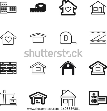 construction vector icon set such as: room, mortgage, library, stone, state, masonry, cable, farming, lift, hook, long, machinery, roll, texture, college, shadow, school, station, brick, logistic