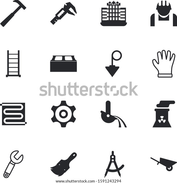 construction vector icon set such as: barrow,\
plumb, engine, divider, folding, safety, transportation, wall,\
manufacturing, blueprint, illustrations, accurate, foundry, head,\
system,\
electricity