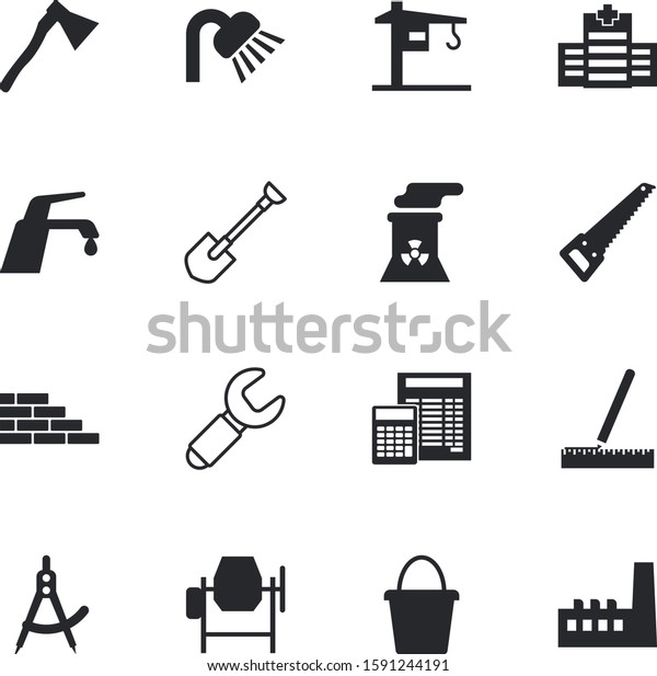 construction vector icon set such as: man,\
transparent, pipe, planting, yellow, angle, communication, web,\
crosscut, cement-mixer, motor, spanner, divider, leaky, triangle,\
masonry, tall, fix,\
car