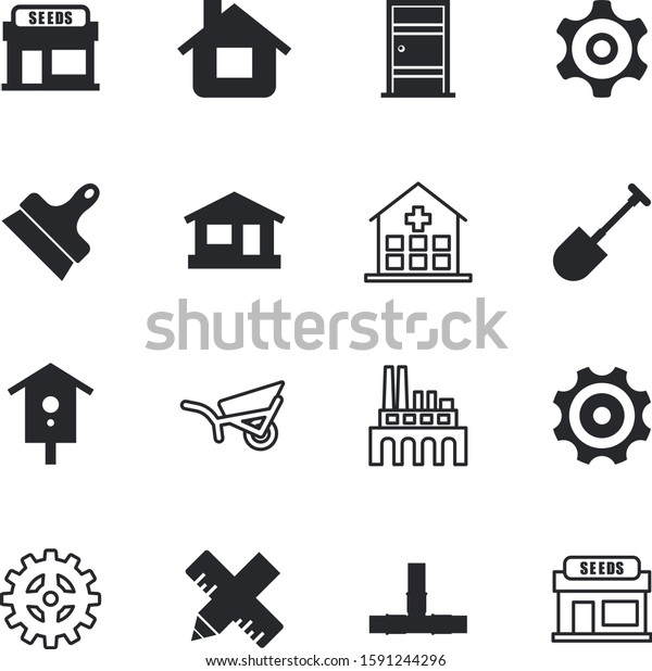construction vector icon set such as: nesting,\
measure, dig, millimeter, smoke, car, horizontal, angle, marketing,\
hole, single, handmade, cover, checked, water, faucet, medic,\
graphic, plumbing