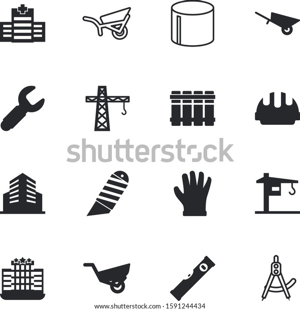 construction vector icon set such as: surface,\
sharp, job, skyscraper, hand, first, pipes, radiator, factory,\
heater, medical, trolley, production, balance, blade, decorative,\
wear, head,\
contractor