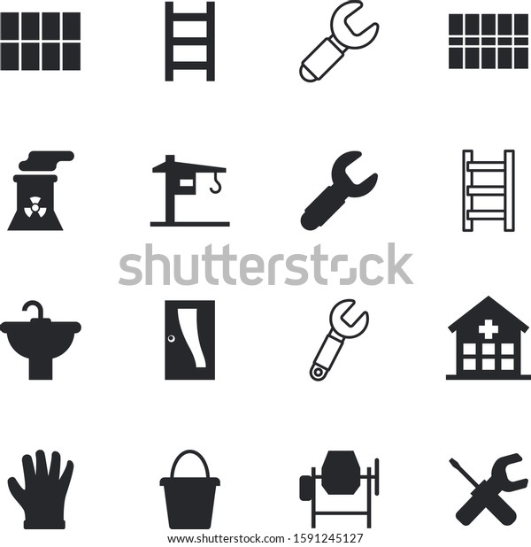 construction vector icon set such as: energy, pipe,\
options, smoke, car, pair, sport, hook, development, faucet,\
healthy, machinery, city, protection, exit, medic, crane, medicine,\
environment,\
heavy