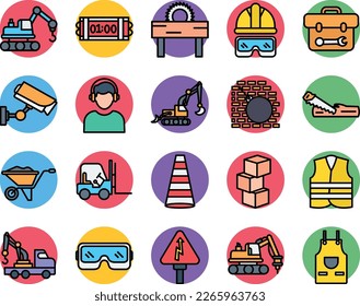 Construction vector icons, architecture icons pack, construction icons set, engineering pack, Construction building icons set, collection of Construction, flat 
