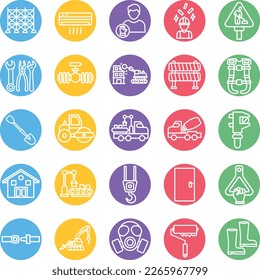 Construction vector icons, architecture icons pack, construction icons set, engineering pack, Construction building icons set, collection of Construction, flat 
