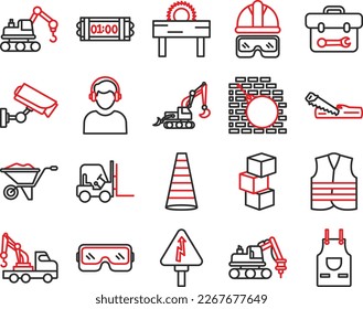 Construction vector icons, architecture icons pack, construction icons set, engineering pack, Construction building icons set, collection of Construction, flat 
