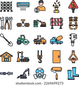 Construction vector icons, architecture icons pack, construction icons set, engineering pack, Construction building icons set, collection of Construction, flat 
