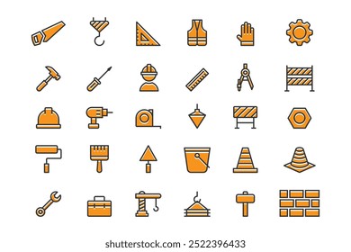 construction vector icons, construction equipment