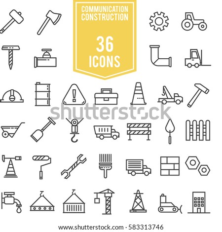 construction vector icons set, illustration EPS10
