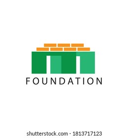 construction vector illustration foundation logo, with color. vector design