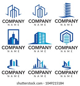 Construction vector logo icon illustration collection
