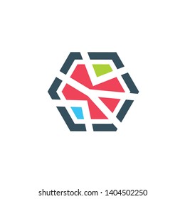 Construction vector logo. Landscape logo. Geometric icon