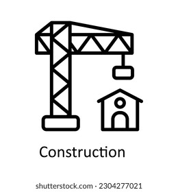 Construction vector   outline Icon Design illustration. Work in progress Symbol on White background EPS 10 File