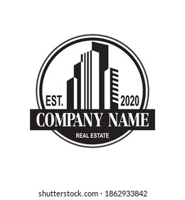 Vector de construcción, logotipo inmobiliario