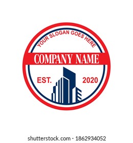 Vector de construcción, logotipo inmobiliario