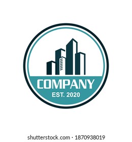 Vector de construcción, logotipo inmobiliario