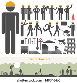 Construction vector set (builders & tools)