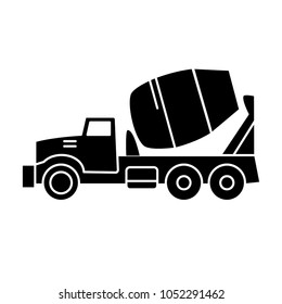 construction vehicle black and white vector template