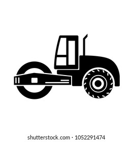 construction vehicle black and white vector template