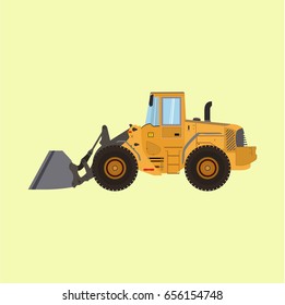 Construction Vehicle Bulldozer Vector Illustration for Graphic Printing
