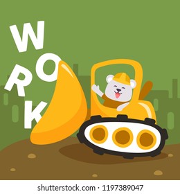 Construction vehicle cartoon illustration