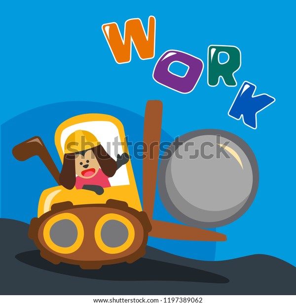 Construction vehicle cartoon\
illustration