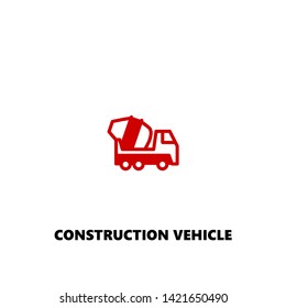 construction vehicle icon. construction vehicle vector design. sign design. red color