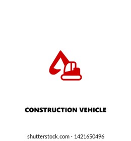 construction vehicle icon. construction vehicle vector design. sign design. red color